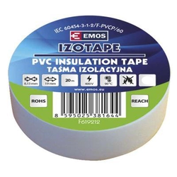 Emos Izolačná páska PVC 19mm / 20m biela 1ks F61921-ks