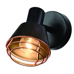 NERIA WALL LAMP BLACK 1X40W E14 COPPER LAMP