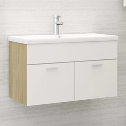 Lumarko Sink cabinet, white and sonoma oak, 80x38.5x46 cm, board