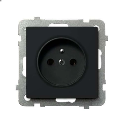 Socket outlet Ospel GP-1RZ/m/33 SONATA Black Screwed terminal Plastic IP20