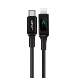 Acefast cable MFI USB Type C - Lightning 1,2m, 30W, 3A black (C6-01 Black)