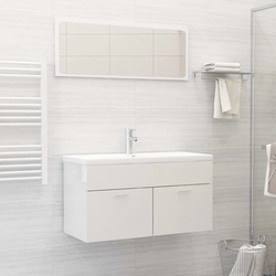 Lumarko A set of bathroom furniture, white, high gloss, chipboard