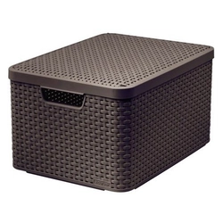 storage box RATTAN 44,5x33x25cm (L) with lid, STYLE2, PH HN