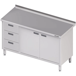 Stainless steel cabinet with 3 drawers (L), double-leaf doors 120x70 | Stalgast