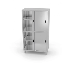 Stainless steel cabinet with a partition 110x60x200, sliding door | Polgast