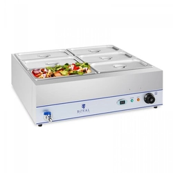 Bain marie - 6 x GN 1/3 - ROYAL CATERING tap 10010387 RCBM-6W-2000