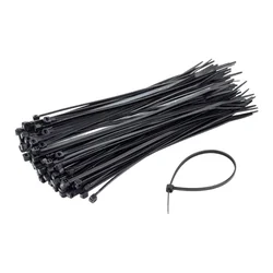 Plastic necklaces 100x2.5 mm, BLACK, 100 pc TCP-100-2.5-B