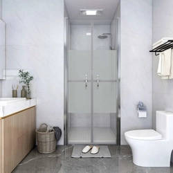 Shower door, partially frosted glass, ESG, 91x190 cm