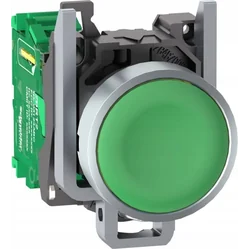 Schneider Electric Harmony XB4R Wireless and batteryless button head with transmitter Green Metal ZB4RTA3