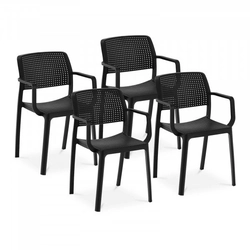 Chairs - 4 pcs - Royal Catering - up to 150 kg - openwork backrests - armrests - black ROYAL CATERING 10012387 RCFU_09