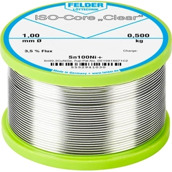 Solder tin Felder Löttechnik ISO-Core "Clear" Sn100Ni + 5552941030 Spool Sn99.25Cu0.7Ni0.05 0.500 kg