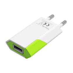 Network Charger 100-240V - USB 5V 1A Slim White-Green