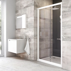 Ravak Blix sliding shower door, BLDP2-100, white+glass Transparent