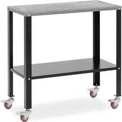 Mobile assembly welding table with shelf for 544kg 91x46cm