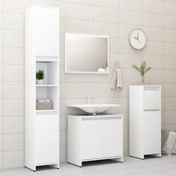 Lumarko 3-piece bathroom furniture set, white, chipboard