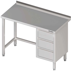 Wall table with three drawer block (P), without shelf 1600x600x850 mm