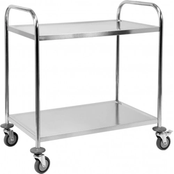 Waiter's trolley, 2 shelves, 100 kg, YATO stainless steel