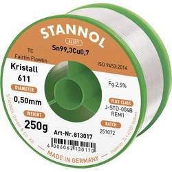 Tin lead-free Stannol Kristall 611 Fairtin 813017 lead-free Sn0.7Cu 250 g