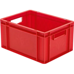 transport stacking box B400xT300xH210 mm red, closed with grip hole