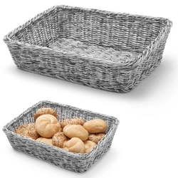 Display basket for bread, oblique bread rectangular gray 400x300x120 mm - Hendi 426661