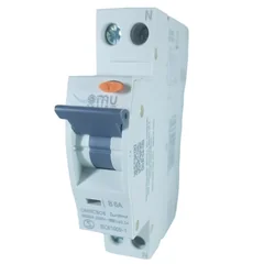 RCBO switch 6A curve B 30mA type A automatic with differential protection 1 module 1P+N 6kA IP20