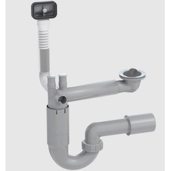 Onnline Sink siphon, single, overflow, rubber stopper, 70mm socket Code: CHV248