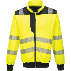 PORTWEST Sweatshirt PW3 Hi-Vis Size: L, Color: fluorescent yellow / black