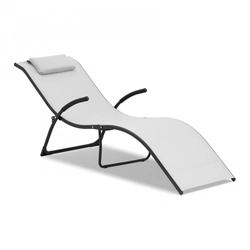 Light gray, wave, foldable garden deck chair