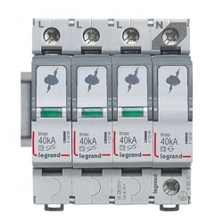 Surge protection device for power supply systems Legrand 412247 DIN rail (top hat rail) 35 mm 4 modular spacing Optic IP20