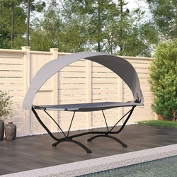 Roofed hammock, gray, steel and Oxford fabric