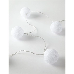 LED vánoční girlanda-bublinky (bílé), 2m, 10led, teplé spalva,2xAA , IP20, 9A010-B