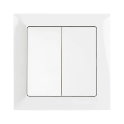 2-key switch, 2-circuits with frame, with backlight - white