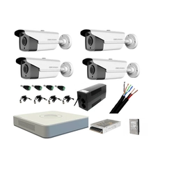 Complete kit 4 outdoor surveillance cameras HIKVISION FULL HD 40 m IR with backup and hard 1Tb