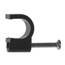 Floop, round cable holder KN-5mm black -100pcs