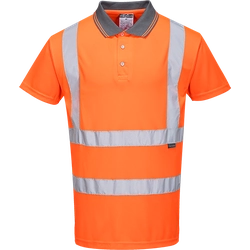 PORTWEST Hi-Vis polo shirt with short sleeves RIS Size: XS, Color: fluorescent orange