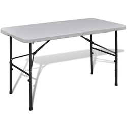 Folding Garden Table 122 cm, White, HDPE