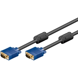 VGA cable Goobay M / M Gold blue - 10m
