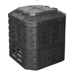 Plastic garden composter, 600 l, black