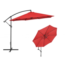 Hanging garden umbrella, tilted 3m red