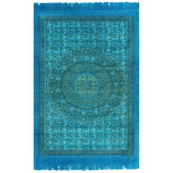 Kilim rug, cotton, 160 x 230 cm, turquoise with a pattern