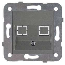 Front plate with frame for Viko Panasonic Novella keystone modules, anthracite