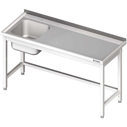 Stainless steel table with 1-bowl sink(L) 1900x700 | Stalgast