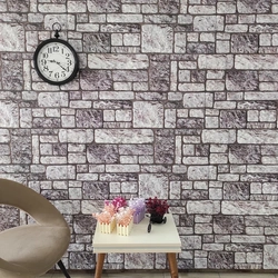 3D wall panels, light gray brick pattern, 10 pcs, EPS