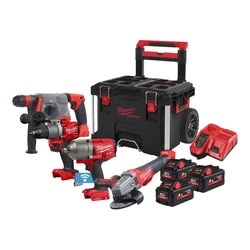 Set: screwdriver + impact wrench + angle grinder + hammer drill Milwaukee M18PP4B-553P