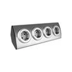 Orno Kitchen furniture socket 4x2P+Z (Schuko), Velcro installation, INOX