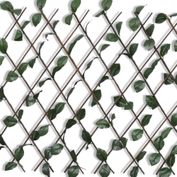 Willow grid fence, 5 pcs., With leaves, 180 x 90 cm