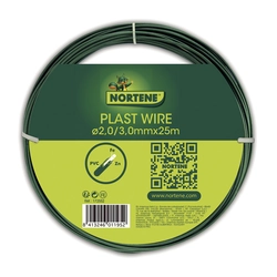 Nortene PLAST WIRE plastic coated galvanized wire, green, 2.0 / 3.0 mm x 25 m