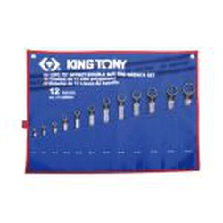 Ring wrench set, 75 ° bent, 12 pcs. 6 - 32 mm., KING TONY 1712MRN