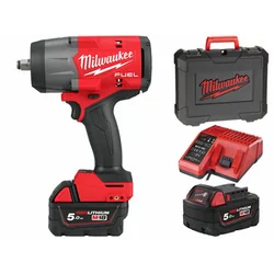 Milwaukee M18 FHIW2F12-502X cordless impact driver with bit holder 18 V | 1491 Nm | 1/2 inches | Carbon Brushless | 2 x 5 Ah battery + charger | In Heavy Duty case