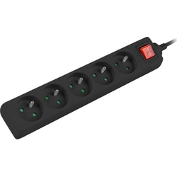 Lanberg power strip PS1 5 sockets 3 m black (PS1-05E-0300-BK)